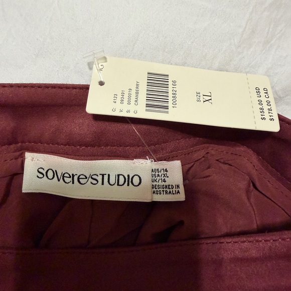 Anthropologie Sovere Avery High Rise Boot Cut Pants XL Cranberry Burgundy - Picture 6 of 9